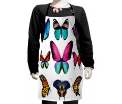 Vibrant Butterflies Set Kids Apron