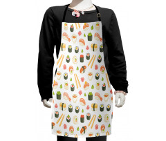 Japanese Cuisine Cartoon Art Kids Apron