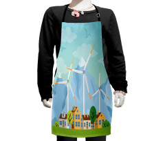 Houses Mountains Country Kids Apron