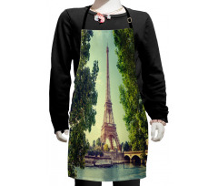 Eiffel Tower Seine River Kids Apron