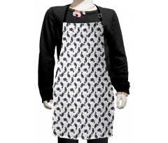 Sketchy Pattern Blueberry Kids Apron