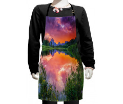 Sunset Reflection River Kids Apron