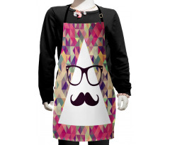 Hipster Mustache Glasses Kids Apron