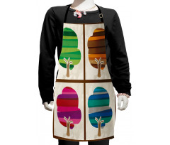 Striped Fall Silhouettes Kids Apron