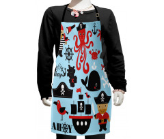 Cartoon Marine Adventure Kids Apron