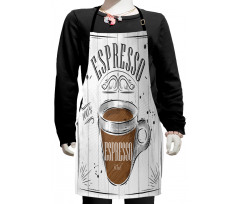 Caffeine Theme with Motifs Kids Apron