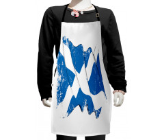 Waving Scotch Flag Emblem Kids Apron