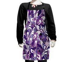 Lilac Strokes Motifs Kids Apron