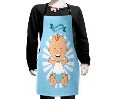 Happy Boy on Stripes Kids Apron