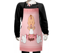 Baby with a Message Cartoon Kids Apron