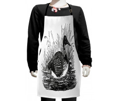 Monochrome Sketchy Artwork Kids Apron