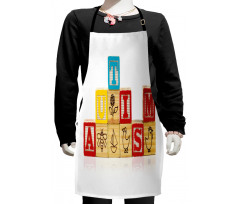 Texting with Stacked Blocks Kids Apron