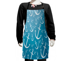 Repetitive Sea Elements Kids Apron