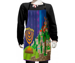 Hanukkah Night Menorah Kids Apron