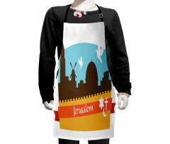 Graphical City Silhouette Kids Apron