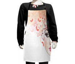 Half Face and Butterflies Kids Apron