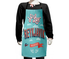 I Love Reykjavik Vintage Kids Apron