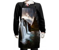 Cloudy Waterfall Volcanic Kids Apron