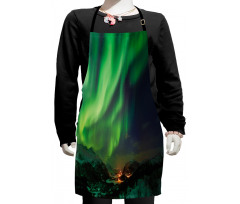 Aurora Borealis Green Tones Kids Apron