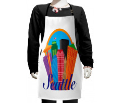 City Buildings Flag Kids Apron