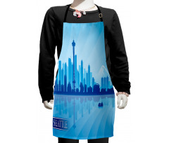 Shadowy Urban Scene Kids Apron