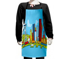 Cartoon Scene Art Kids Apron