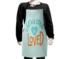 Funky Text Heart Art Kids Apron