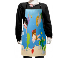 Cartoon Underwater Elements Kids Apron