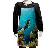 Colorful Underwater Exploring Kids Apron