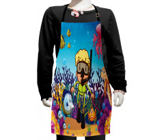 Illustration of Sea Life Kids Apron