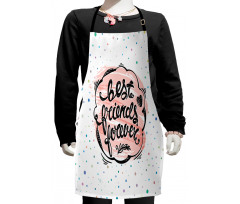 Vintage Wording Dots Kids Apron