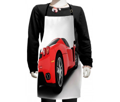 Red Super Sports Car Kids Apron