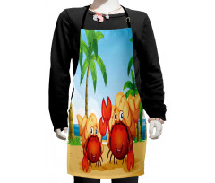 Crabs in Tropical Area Kids Apron