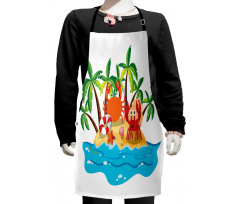 Exotic Island Cartoon Kids Apron