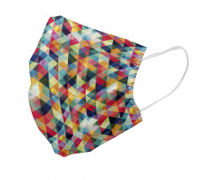 Abstract Triangle Face Mask Retro Motif 80s