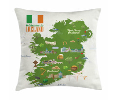 Kültürel Minder Kılıfı İrlanda Ülke Sembolleri ile Harita Çizimi
