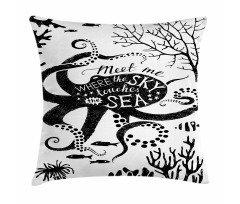 Romantic Saying and Undersea Pillow Cover