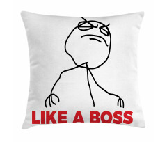 Cool Stickman and Like a Boss Pillow Cover