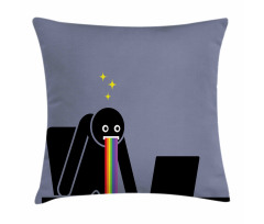 Amazed Man Puke Rainbow Image Pillow Cover