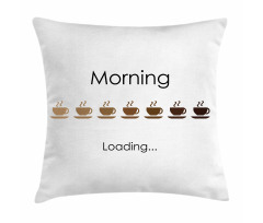 Morning Loading Coffee Cups Pillow Cover
