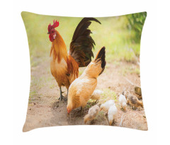 Chicken Family Photo Pillow Cover