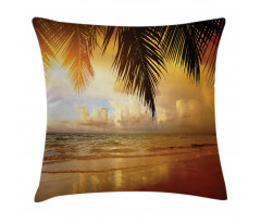 Sunset Caribbean Palms Pillow Cover