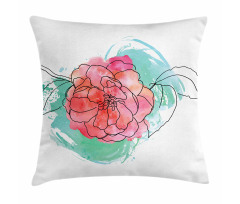 Camellia Grunge Art Pillow Cover