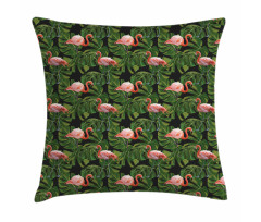 Exotic Bird and Monstera Pillow Cover