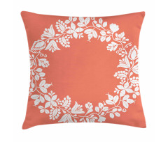 Monochrome Botany Wreath Pillow Cover