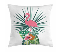 Pineapple Flamingo Botany Pillow Cover