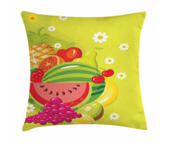 Cartoon Natural Food Daisies Pillow Cover