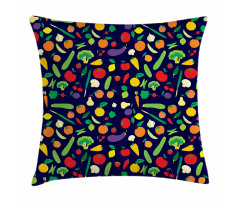 Vegetables and Fruits Cartoon Pillow Cover