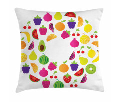 Tasty Circle of Organic Food Pillow Cover