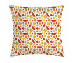 Delicious Pattern in Cartoon Pillow Cover